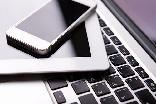 A modern office showing digital transformation