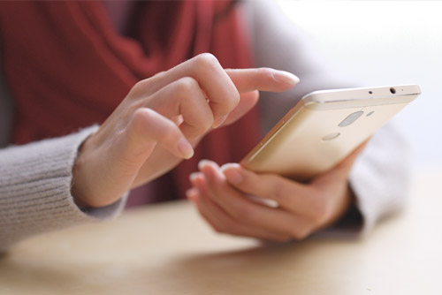 Contact person at a desk